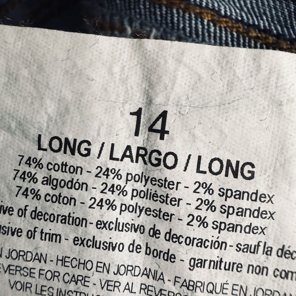 Gloria Vanderbilt Amanda Straight Jeans 14 Long (35x32.5) Blue Stretch Womens - Picture 4 of 9